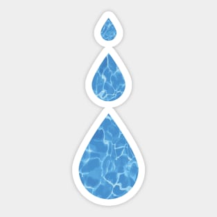 Water Drops Abstract - Water sign - The Five Elements Abstract  Symbol Sticker